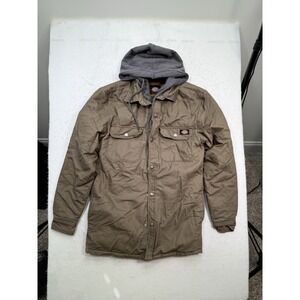 Dickies Hooded Jacket Duck Brown Canvas Men's Size XS Lined Active Work Coat
